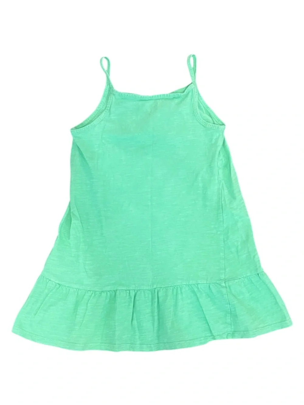 H&M Green Cotton Sundress Size 6X/7 Sleeveless Ruffle Hem